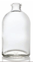 100 ml injectieflacon, helder, type 2 geblazen glas
