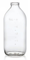 500 ml infuusflacon, helder, type 2 geblazen glas